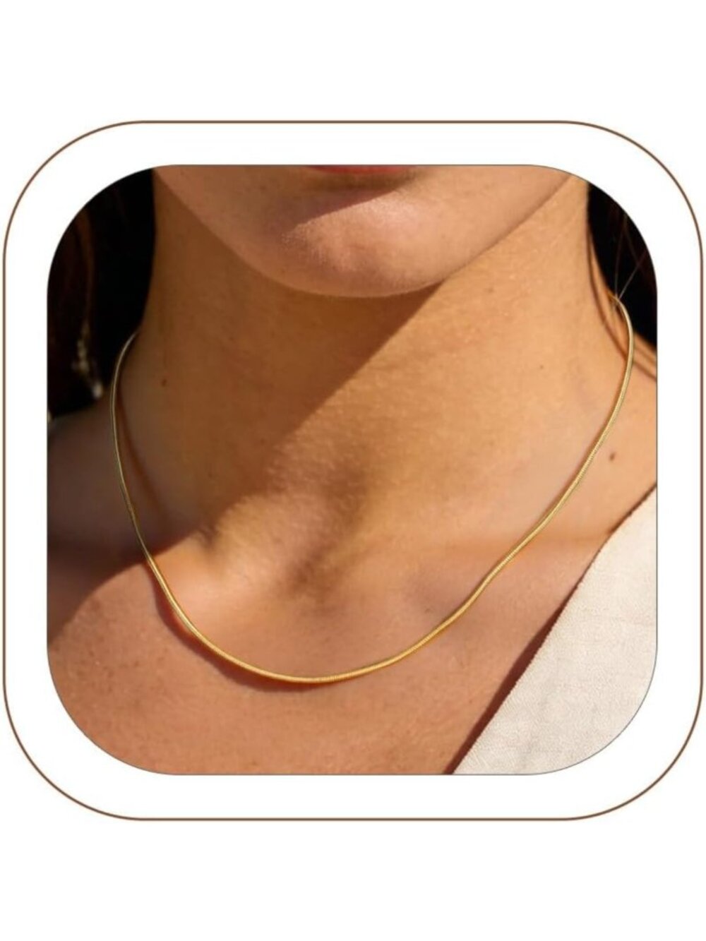 Elegant Thin Snake Chain Necklace for Women - Durable Stainless Steel Jewelry